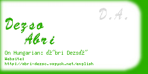 dezso abri business card